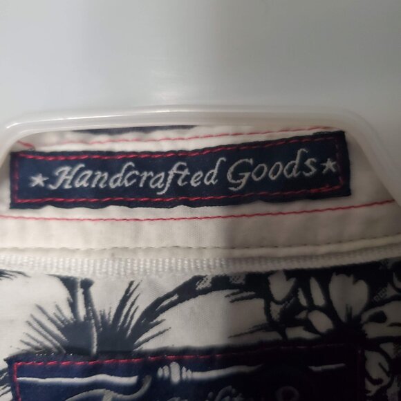 Tranquility and Mayhem Button Up Short Sleeve Casual Camp Shark Print Shirt - Picture 4 of 5